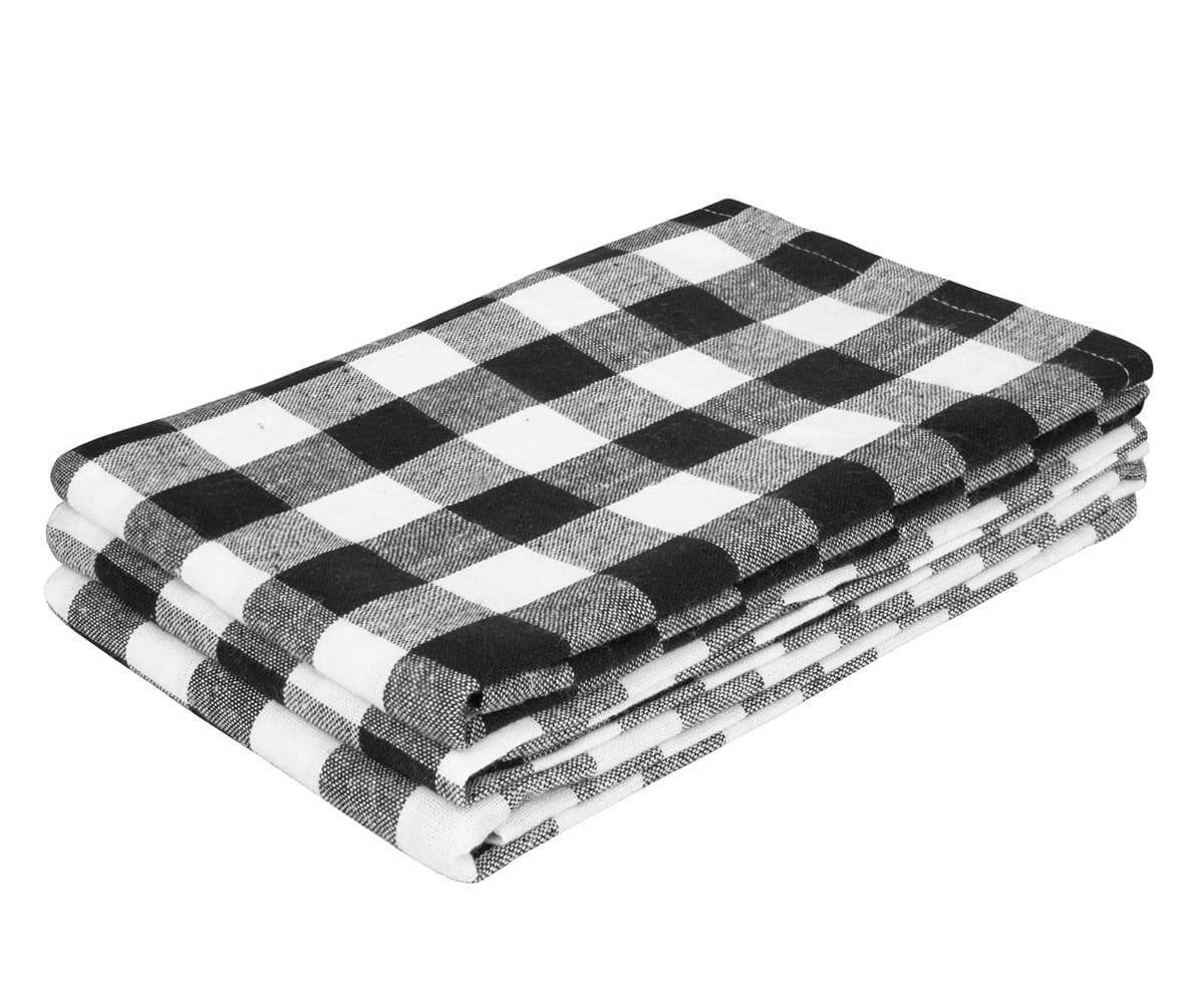 Black checked Tea Towels Black and White Checked Kitchen | Etsy