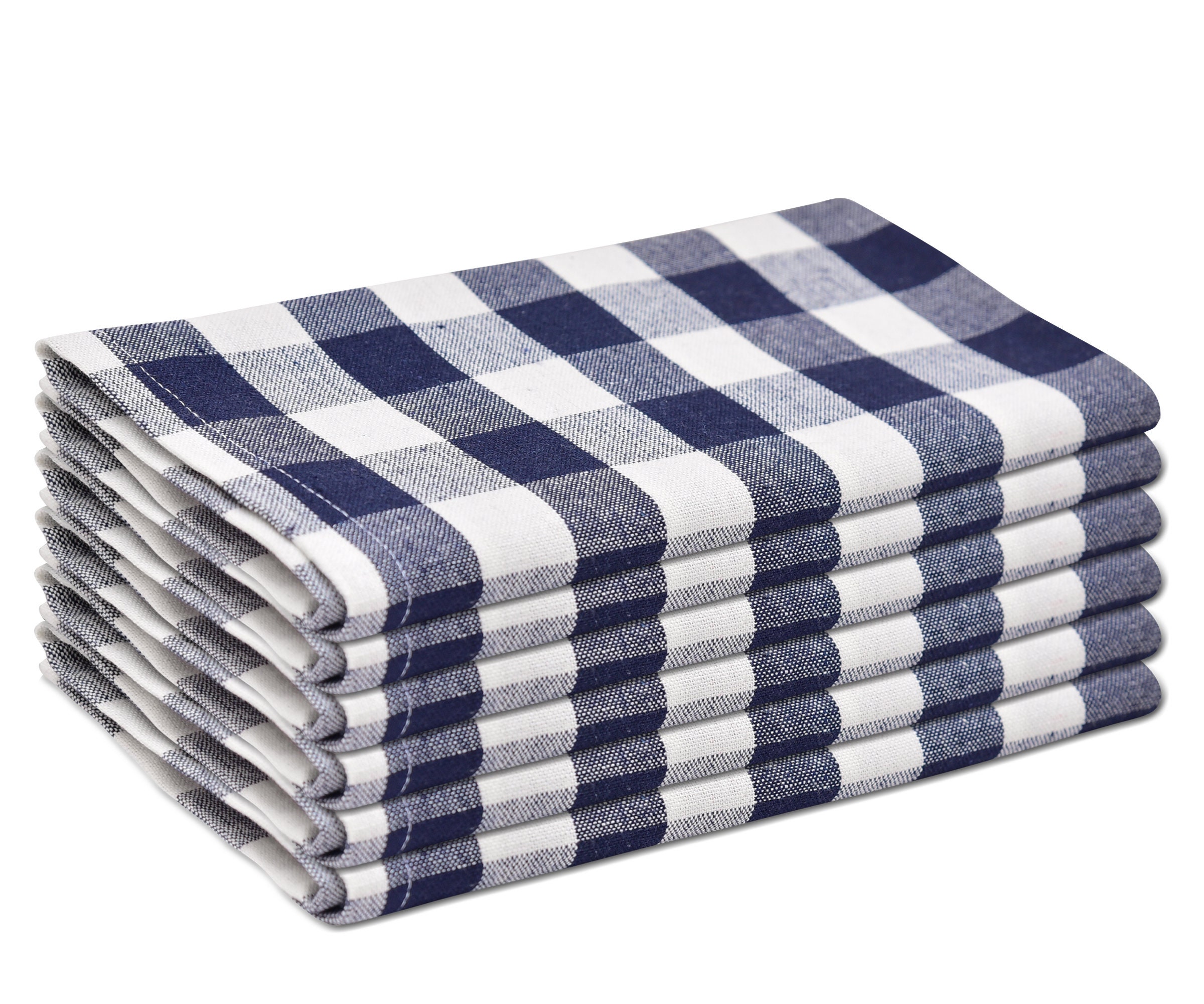 Blue Checked Napkins Cotton Checkered Napkins Navy Blue & Etsy
