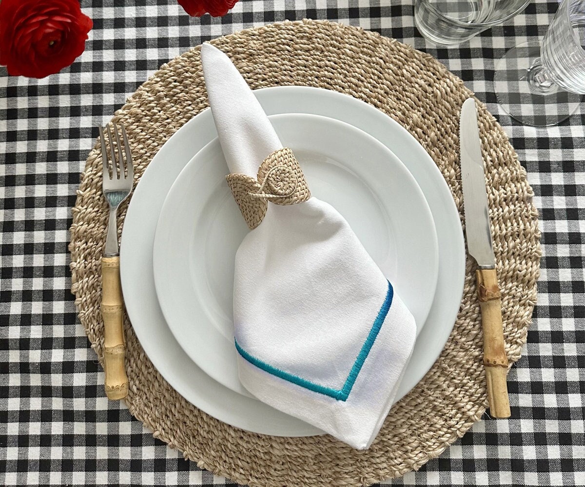 Honeybloom Set of 4 White Cloth Napkins, Cotton Sold by at Home