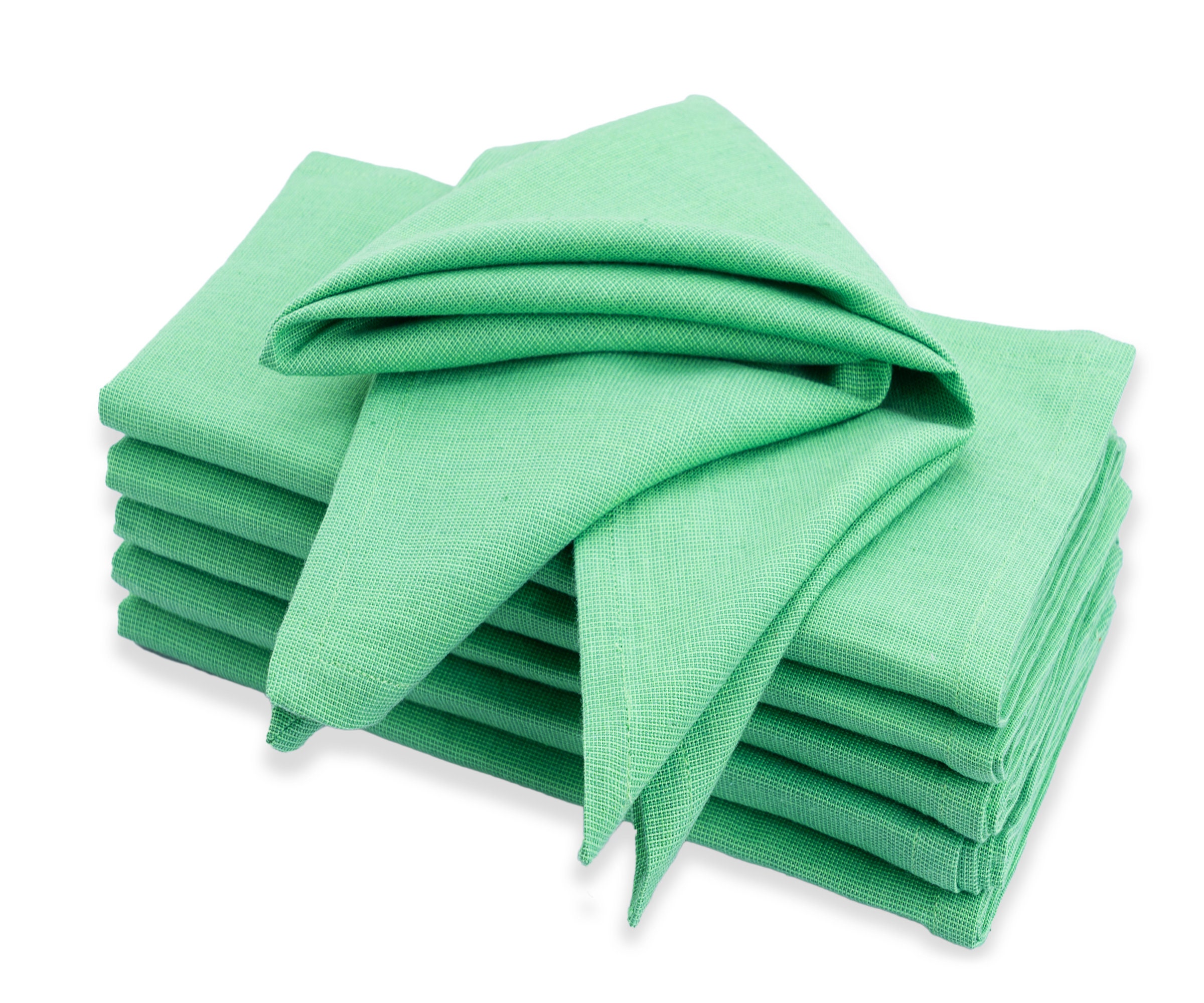 Cloth Napkins Set of 6 Sage Green Hemstitch Napkins Cotton Dinner Napkins  18X18