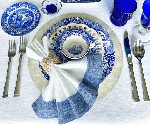 Light Blue Cloth Napkins, Blue Napkins Set of 6, 100% Cotton Napkins,  Reusable Aqua Blue Dinner Napkins, Perfect for Parties, Oversized Table  Napkins