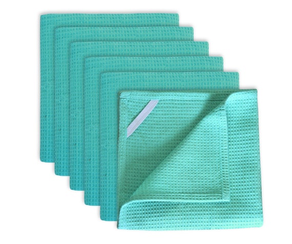 Teal Dish Towels for Kitchen, Absorbent Cotton Kitchen Towels for