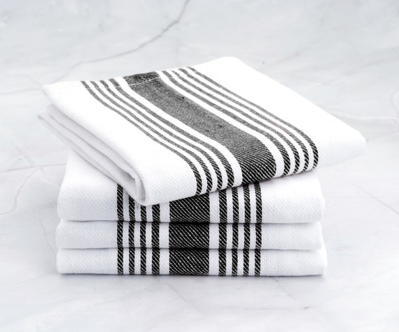 Black Kitchen Dish Towels Cotton Tea Towels Dishcloth Sets 