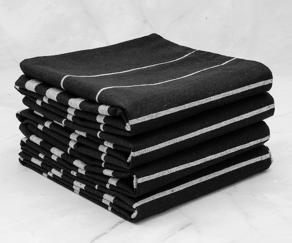 All Cotton and Linen Kitchen Towels, Cotton Dish Towels, Black Kitchen Towels, Hand Towels, Farmhouse Striped Tea Towel, Kitchen and Home Decor, Set