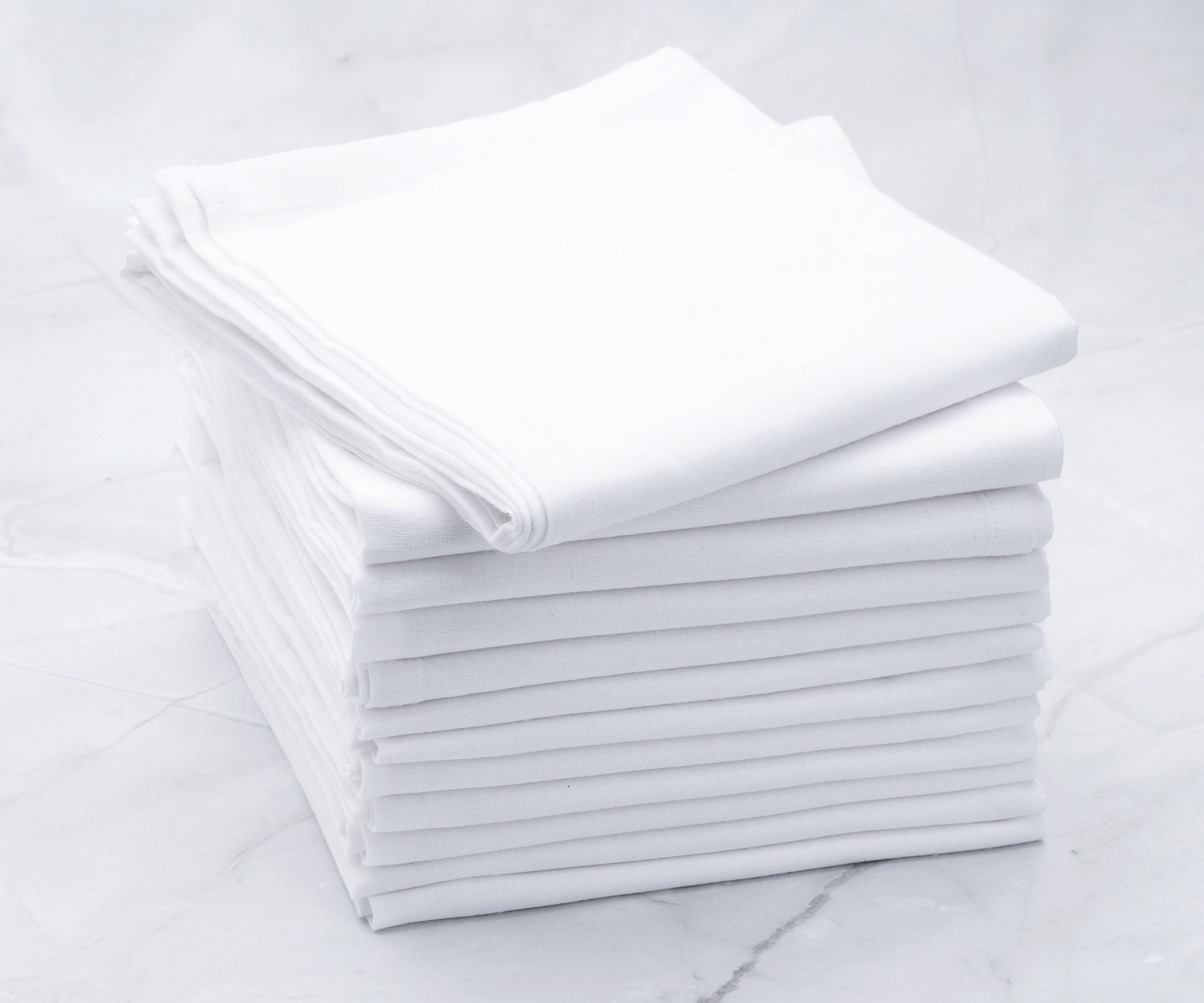 Bulk Case of 144 Flour Sack Kitchen Towels, 100% Cotton, White, 36