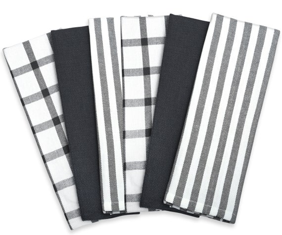 Modern Black And White Kitchen Towels