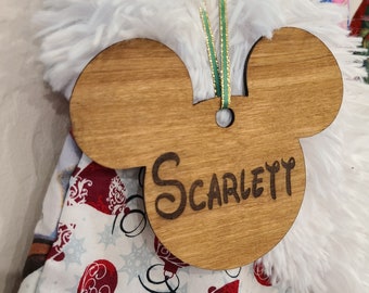 Personalized gift Tags, Stocking Name Tags, Wooden Gift Tags, Personalized Wooden Tags, Disney inspired