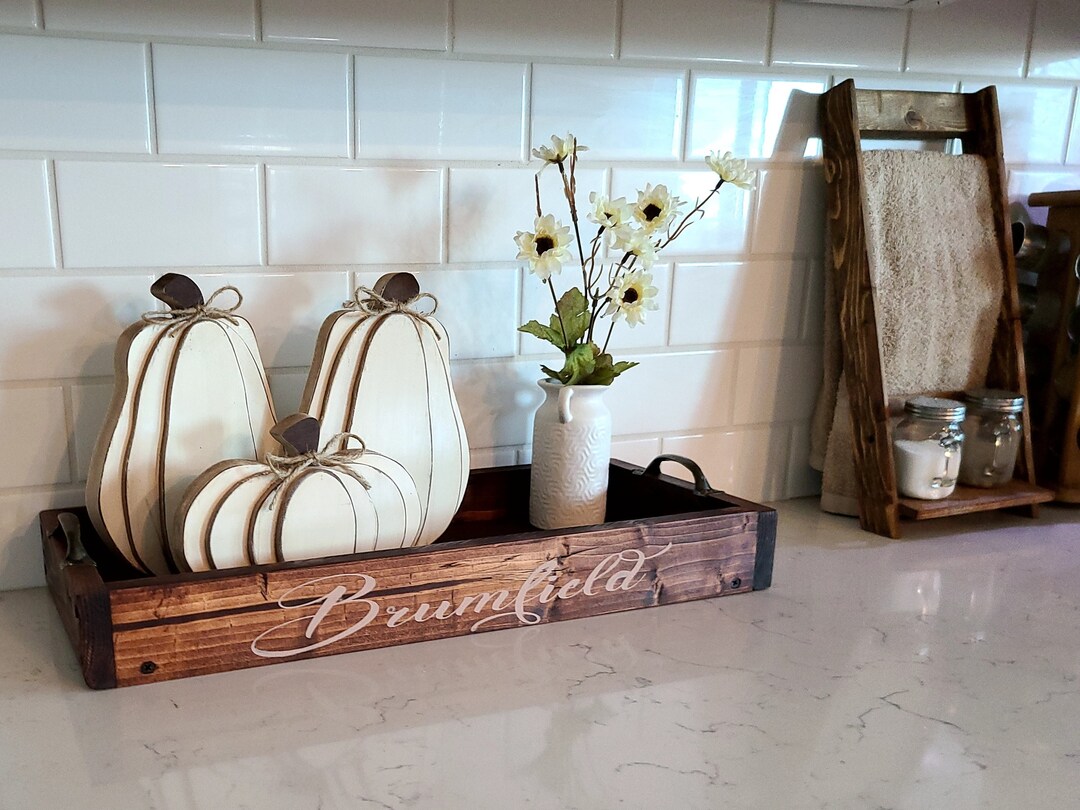 Farmhouse Table Trough, 2.5 Inch High Dining Room Centerpieces, Trough