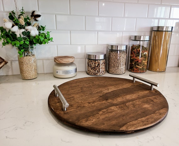 Kitchen Décor wood tray country farmhouse Farmhouse decor round tray ...