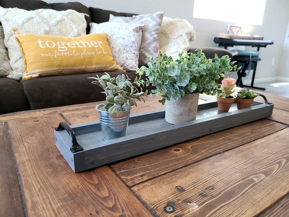 Rustic tray table set deals