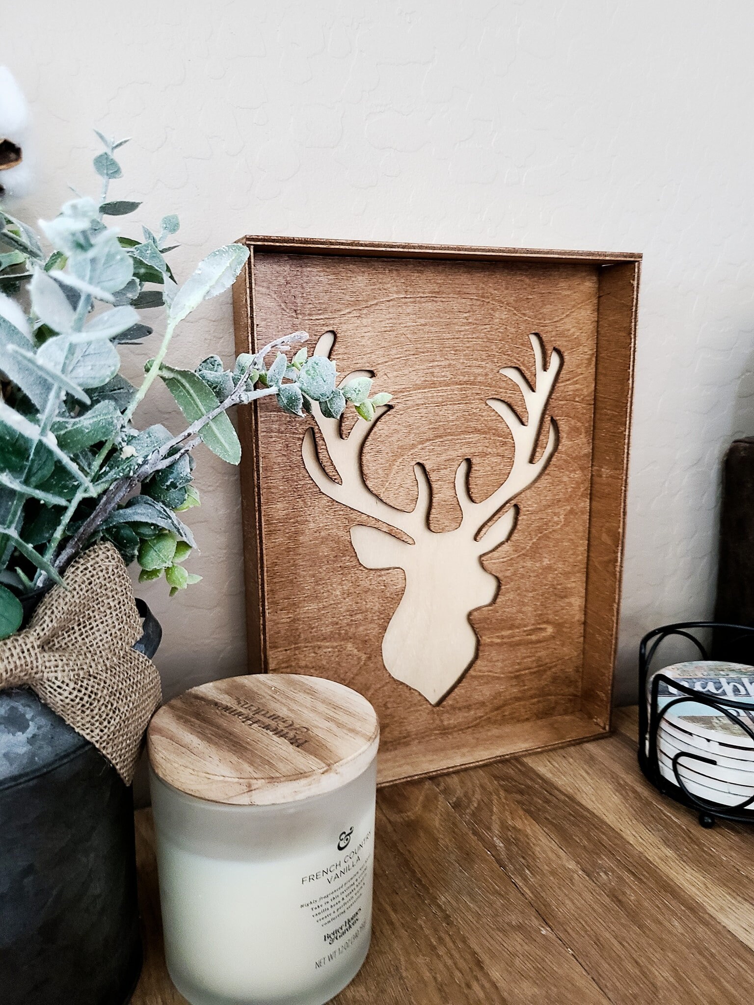 Cabeza de ciervo Decoración de pared de madera Decoración | Etsy