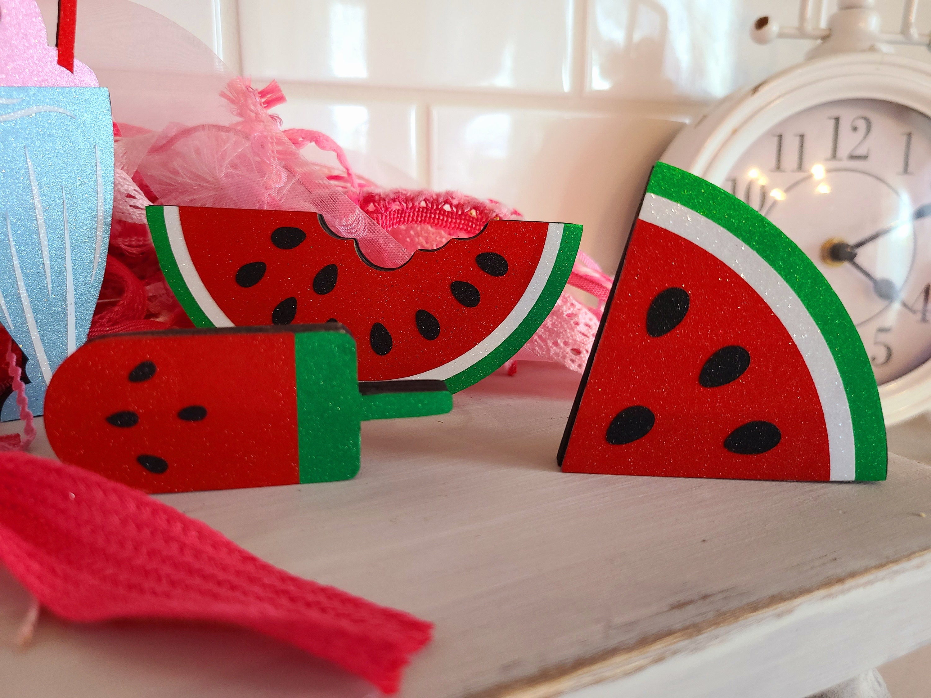 Summer Fun Watermelon Stackable Circle Easel Kit, Engraved DIY Craft Decor  Set WS 
