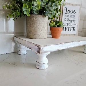 Wood Riser, Wood Tray, Chunky Leg Farmhouse decor, rustic tray, riser, pedestal, stand, farmhouse, decorative tray, display tray, gift