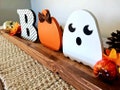 Boo, Halloween, Home Decor, decorations, ghost, pumpkin, letter B, Halloween decorations,  table decor, shelf decor, patio decor, boo wood,