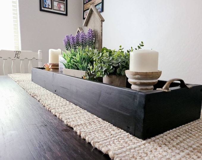 Farmhouse Table Trough, 3.5 Inch Tall, Dining Room Centerpieces, Trough