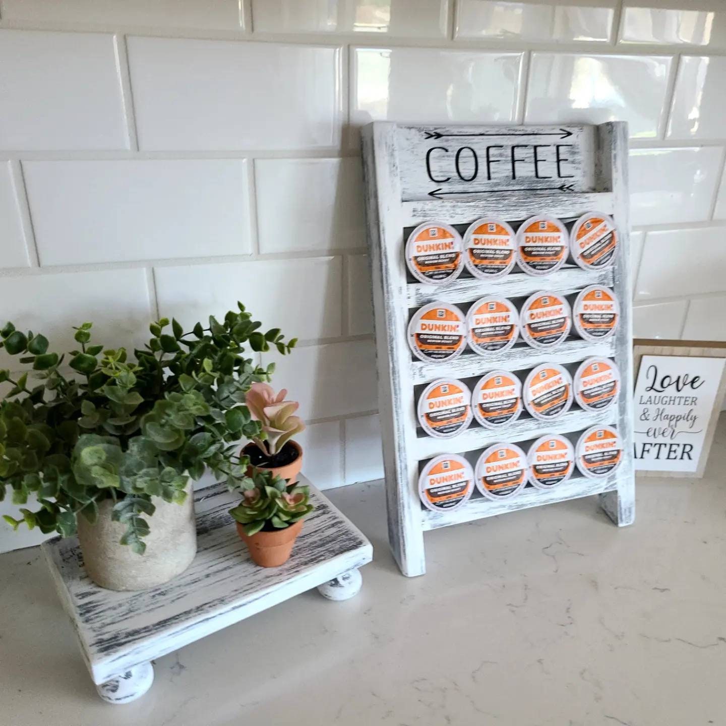 Kcup Holder Coffee Pod Rustic Ladder Kcup Ladder Farmhouse Etsy Canada