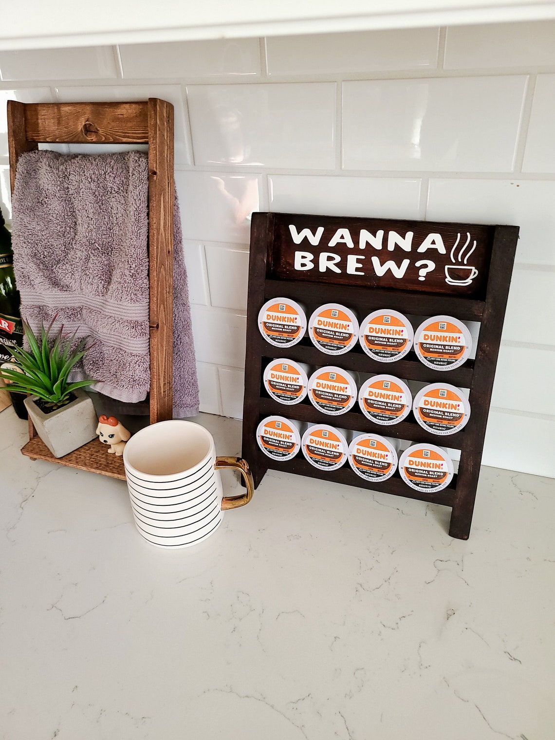 Kcup Holder Coffee Pod Rustic Ladder Kcup Ladder Farmhouse Etsy Canada