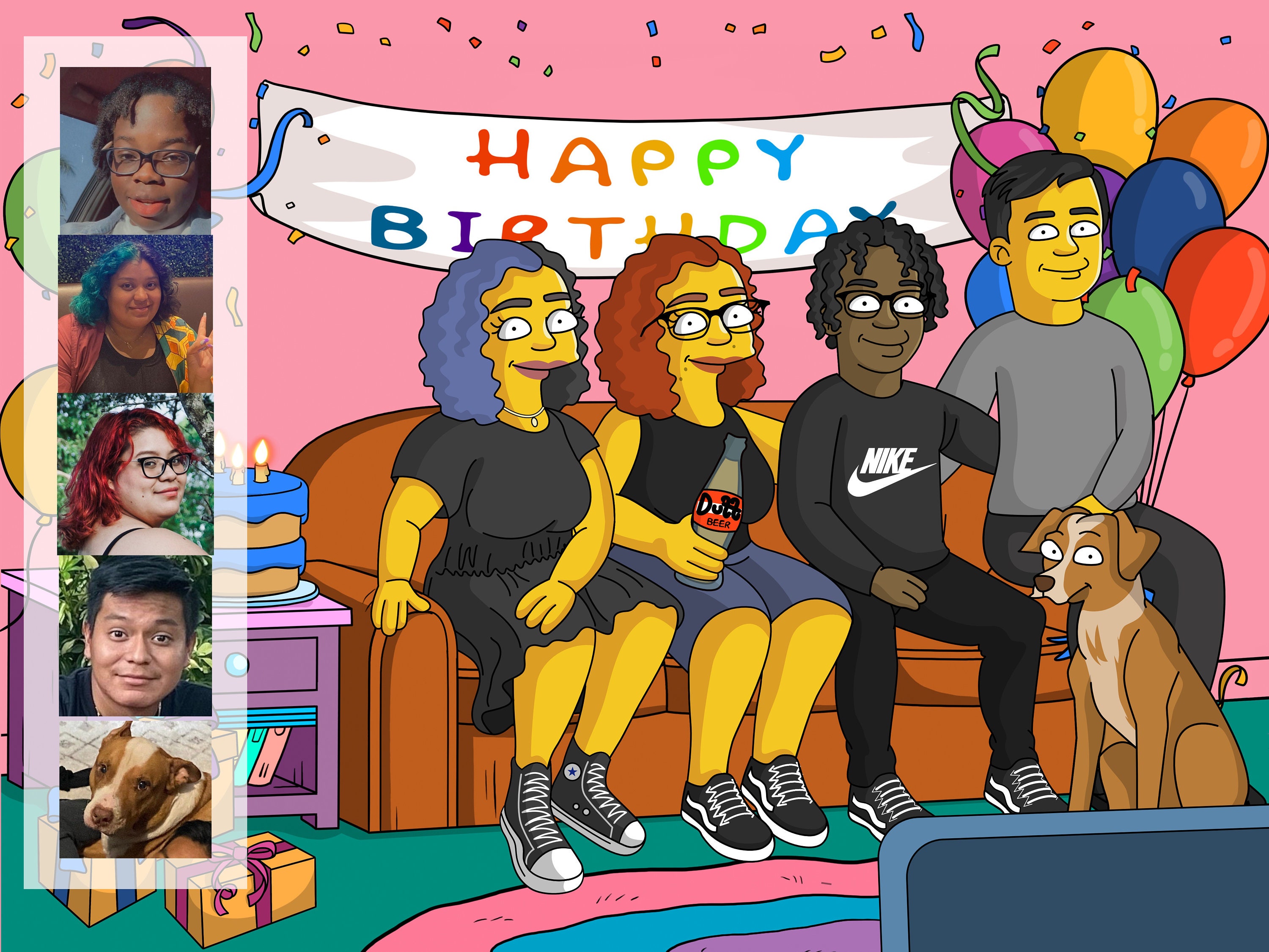 Herzlichen Glückwunsch zum Geburtstag. Simpson Herz Portrait Etsy.de