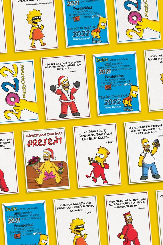 Is Bart Open On Christmas 2022 Cards With Quotes From The Simpsons Christmas Cards With | Etsy Australia
