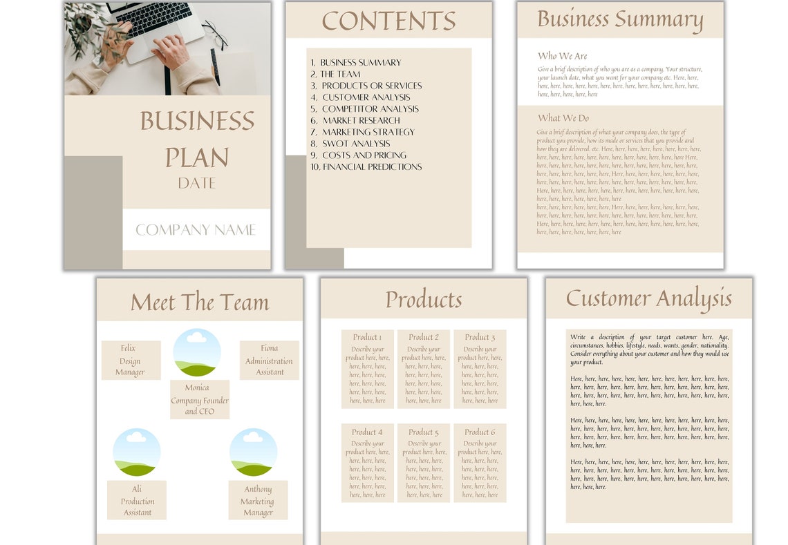 Canva Editable Busines Plan Template 12 Pages Neutral Etsy Canva Editable Busines Plan Template 12 Pages Neutral Etsy