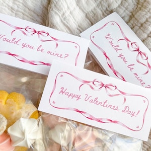 Valentine Treat Bag Topper Printable | Valentines Day Cookie Bag Toppers | Valentine’s Goodie Bags Party Favors | Love Snack Candy Labels