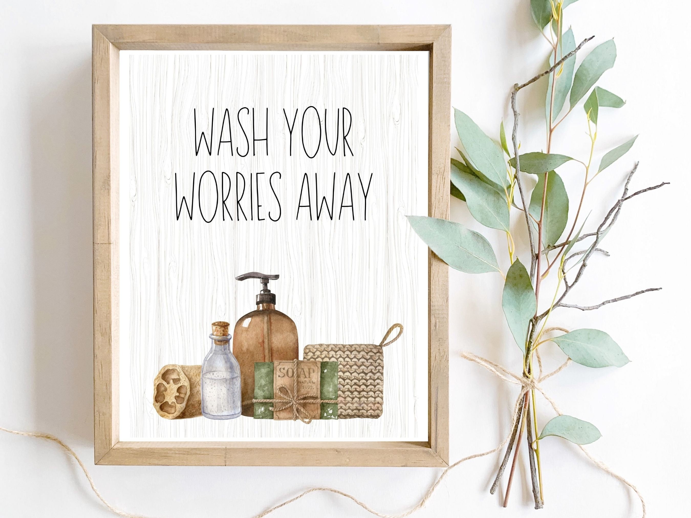 Bathroom Watercolor Wall Art Digital Printable Home Decor Cute Etsy UK