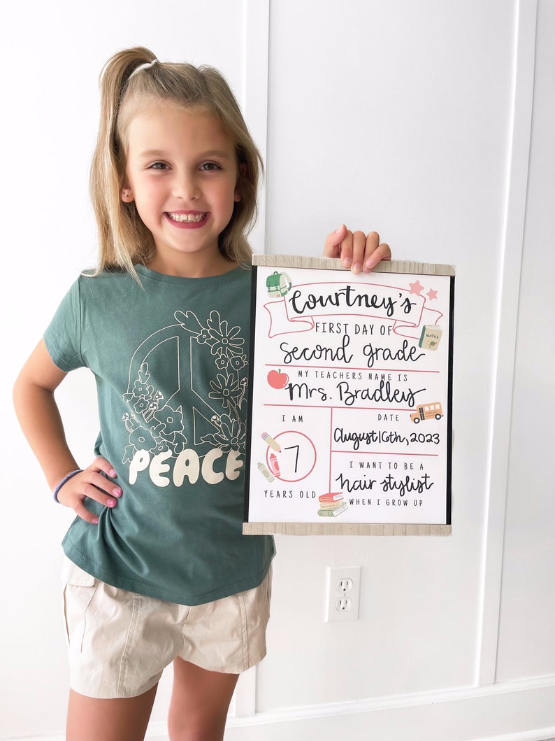 Back to School Sign Printable Fillable Name Sign for Etsy