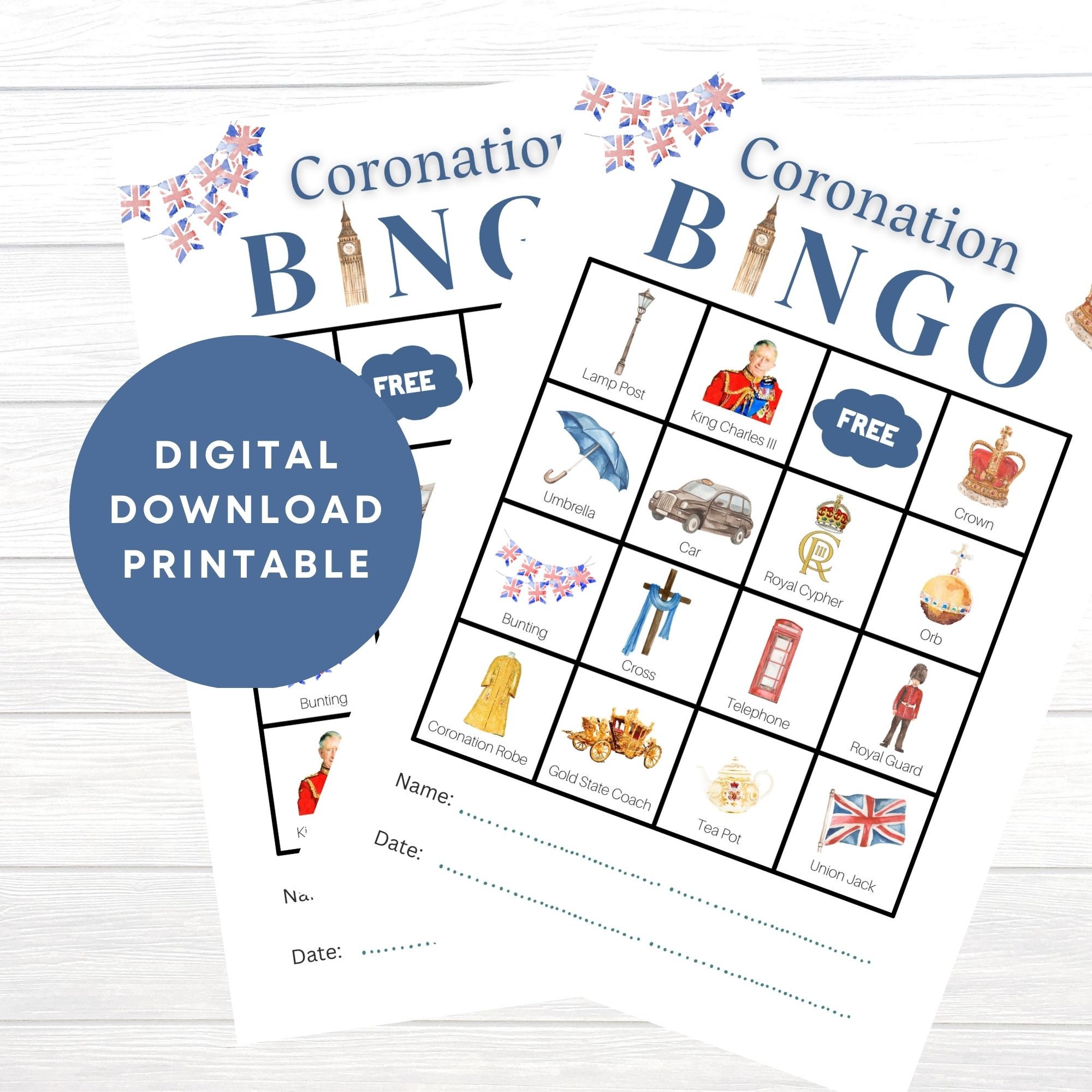 Coronation Bingo Party Game Activity for Coronation of King Etsy