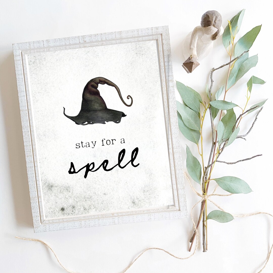 Halloween Wall Art Stay for a Spell Mystical Decor Witch