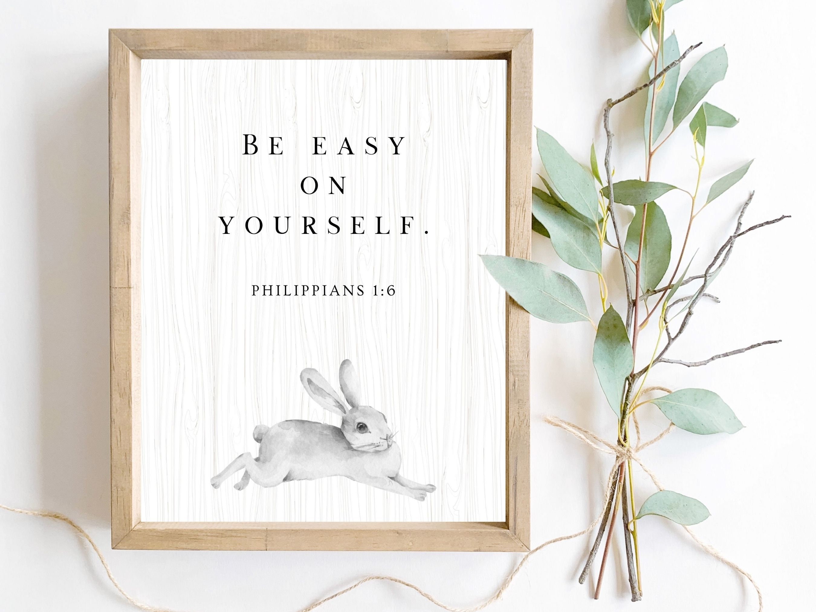 Watercolor bunny rabbit print spiritual Bible verse scripture Etsy