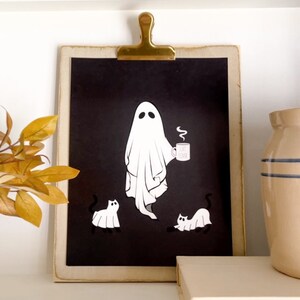 Cat Lover Ghost Printable Wall Art Decor | Halloween Ghost and Cats ...