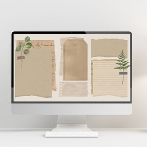 Minimalist Desktop Wallpaper | Aesthetic Computer Monitor Wallpapers | Office Desktop Organizer Wallpaper | HD Wallpaper for PC Neutral Tone