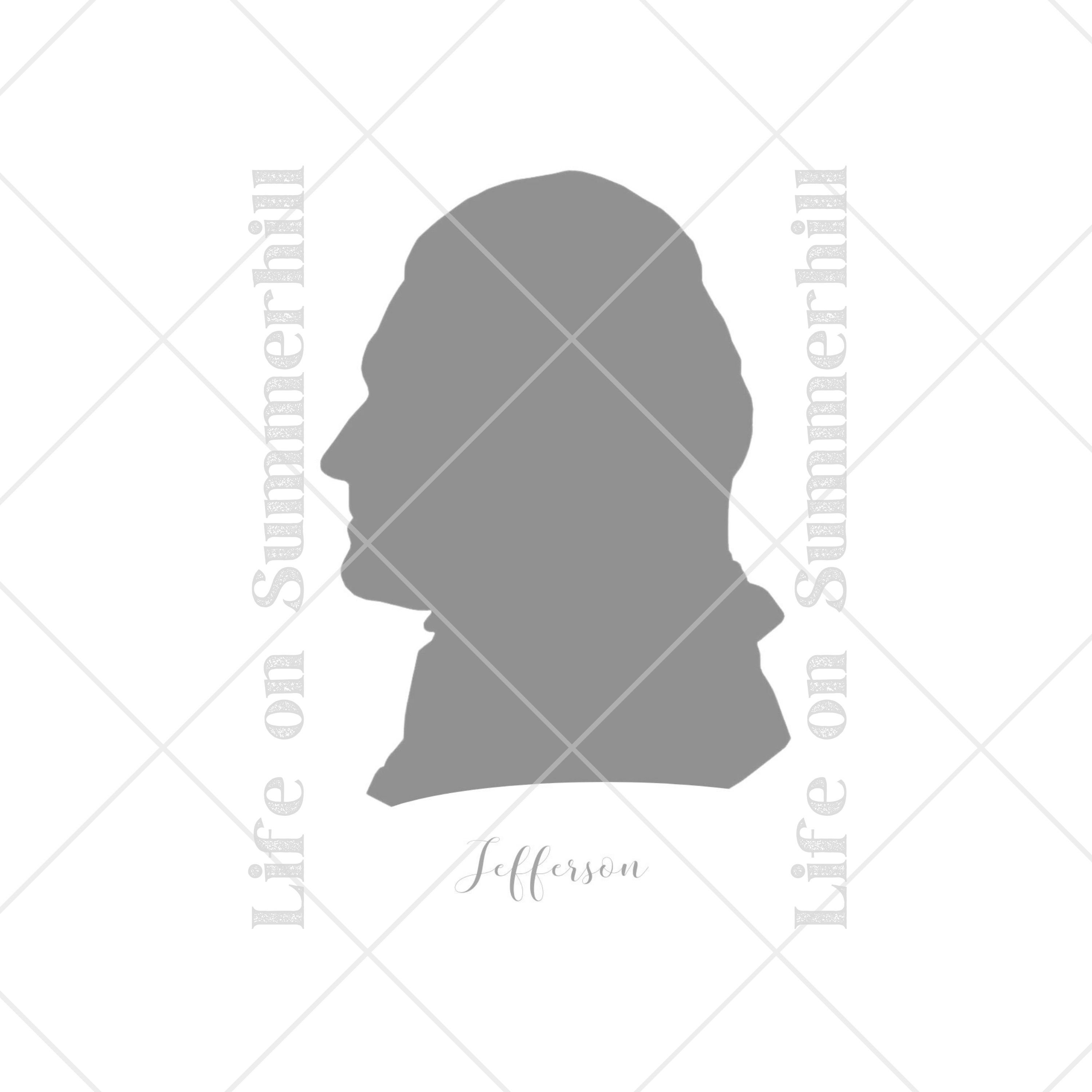 Thomas Jefferson President of the United States Silhouette | Etsy