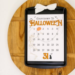 Halloween Countdown Calendar Printable | Countdown To Halloween | Days Until Halloween Sign | Halloween Advent | 31 Days of Halloween Print