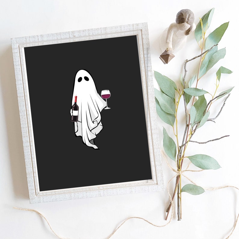 Elegante Ghost Wein Wand Kunst zum Ausdrucken Vintage Geist - Etsy.de