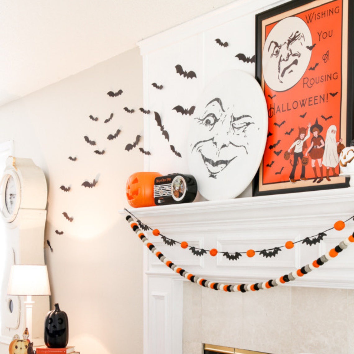 Bat Cutouts Printable Decor Paper Bats Wall Hangings Halloween DIY Bats