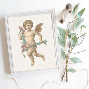 Victorian Angel Printable, Vintage Valentine's Day, Antique, Cherub, Cupid, Love, European Renaissance, Digital Download
