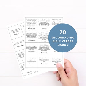 Ermutigender Bibelvers zum Ausdrucken | 70 inspirierende Passage-Karten | Christlicher Gedächtnisvers | Mini Schriftkarten | Positive Botschaften Print