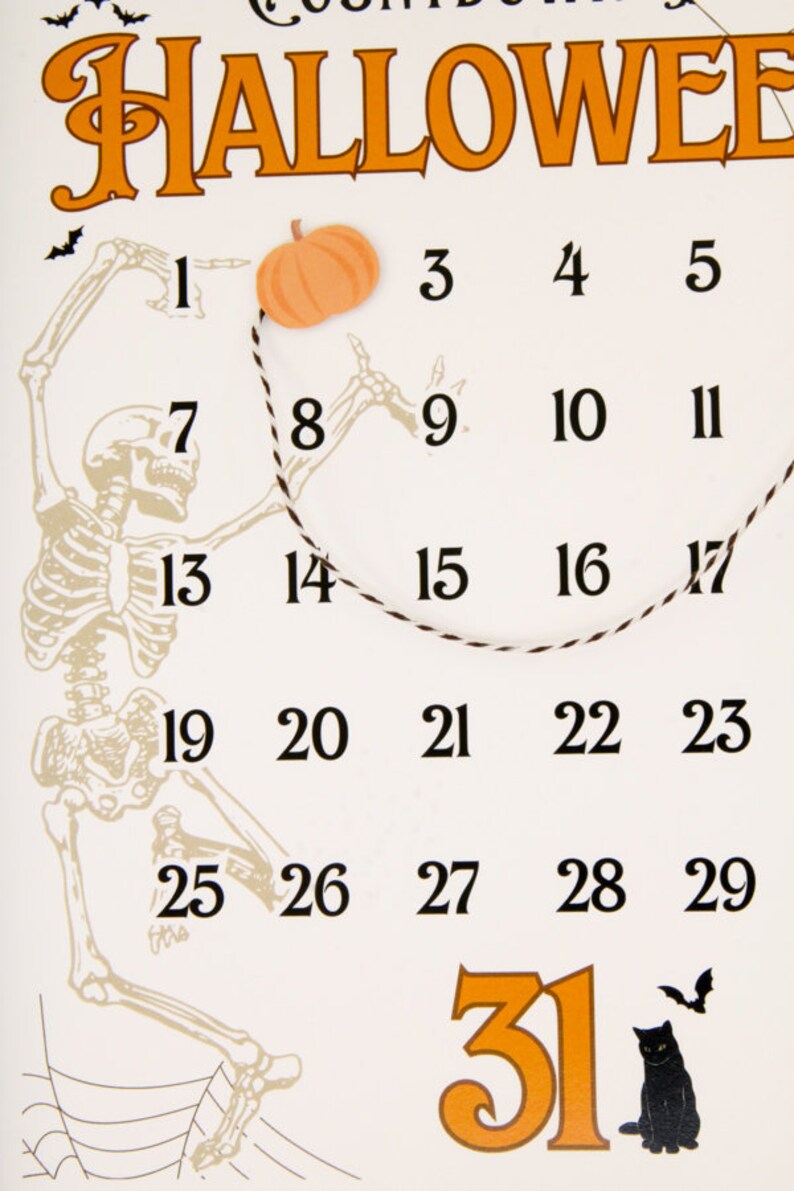 Halloween Advent Calendar 2025, Halloween Countdown Calendar Pendant