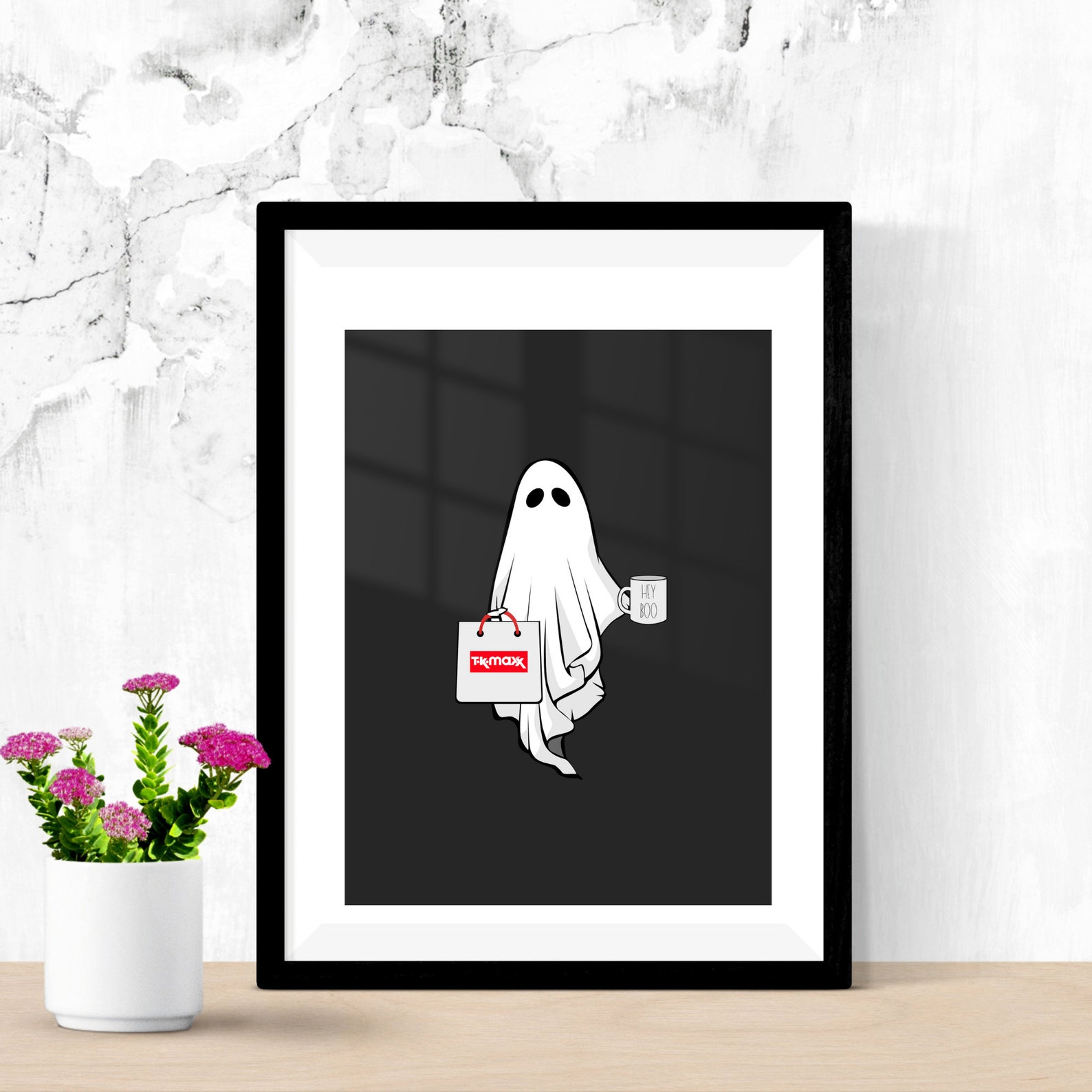 Ghost Art Printable Bundle of 10 Halloween Gallery Wall Set Minimalist ...