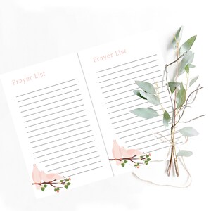 Daily Prayer Journal Printable Template Printable Prayer List Christian Daily Planner Notes Digital Download Letter Size Faith Journal Doves
