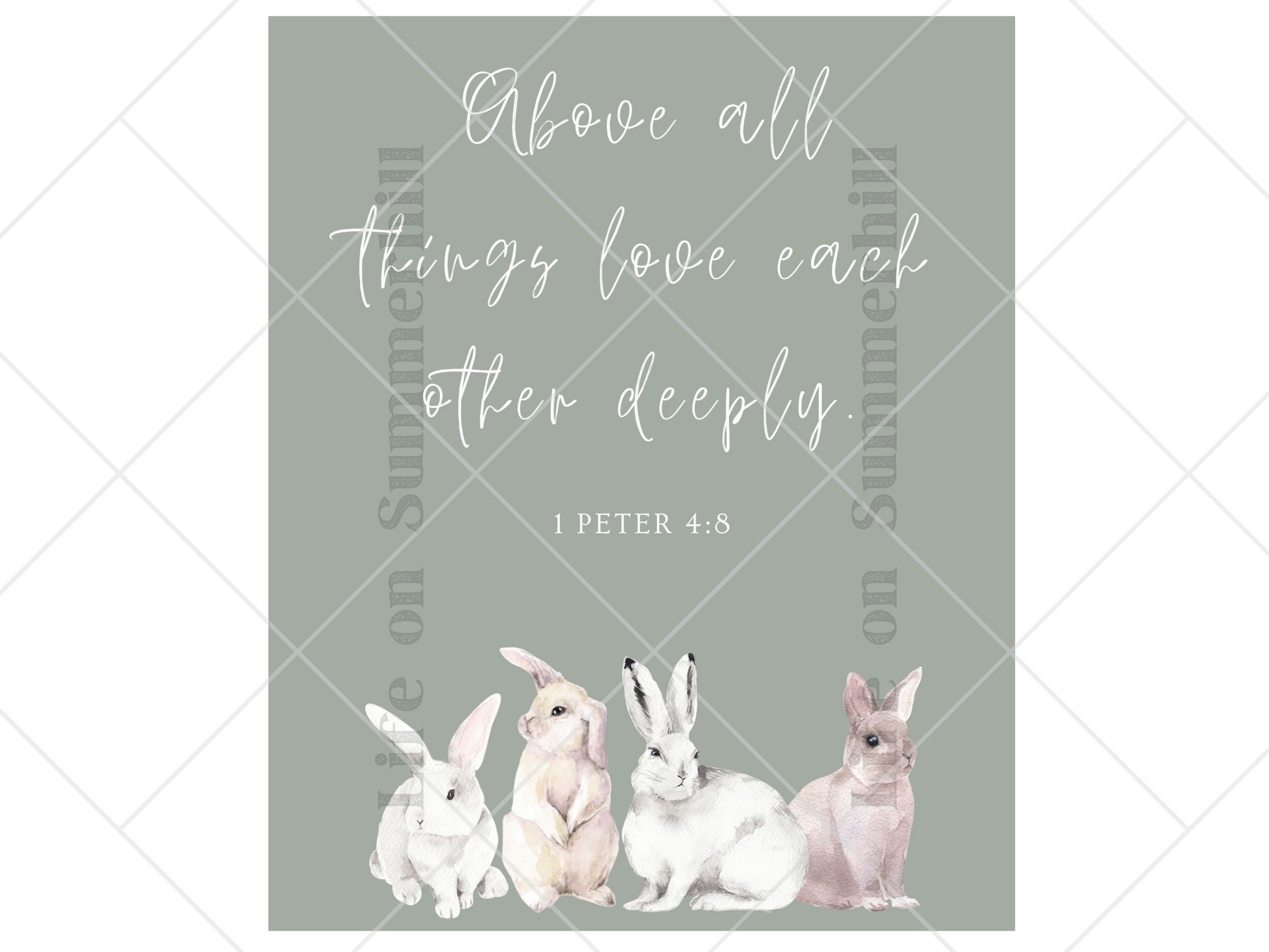 Scripture Bunnies Watercolor Print Spiritual Bible Verse Quote Etsy UK