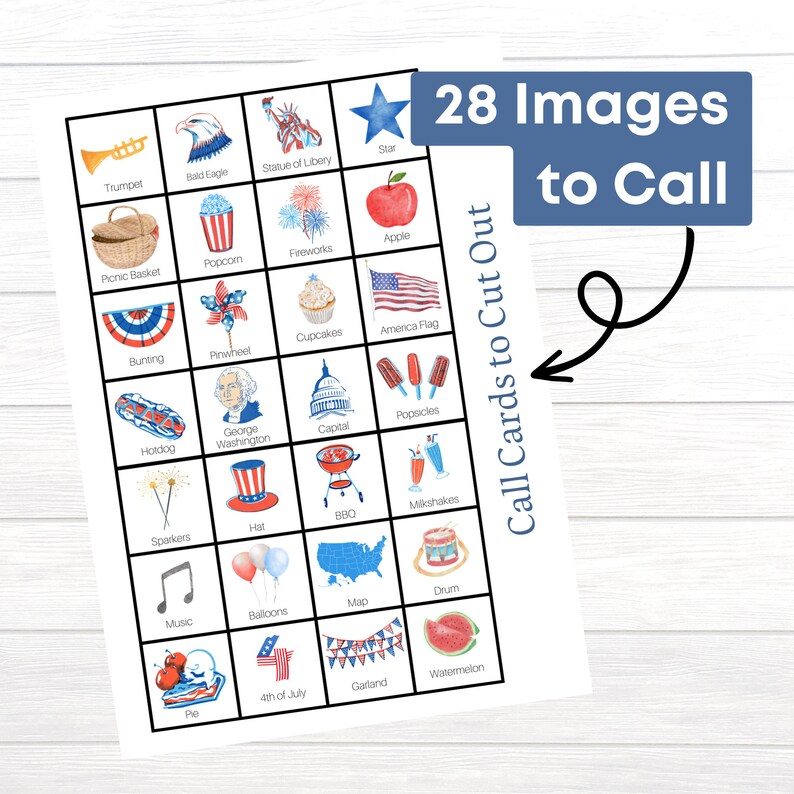 4th of july bingo sheets