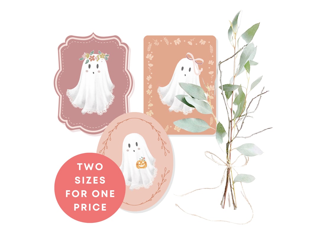 Vintage Pastel Ghost Art Printable | Pink Halloween Decor | Retro ...