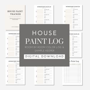 House Paint Tracker, Room by Room Log and Sample Keeper, Home Paint Color Planner, Color Name Swatches, Room Color Notes, Wall Decor Journal