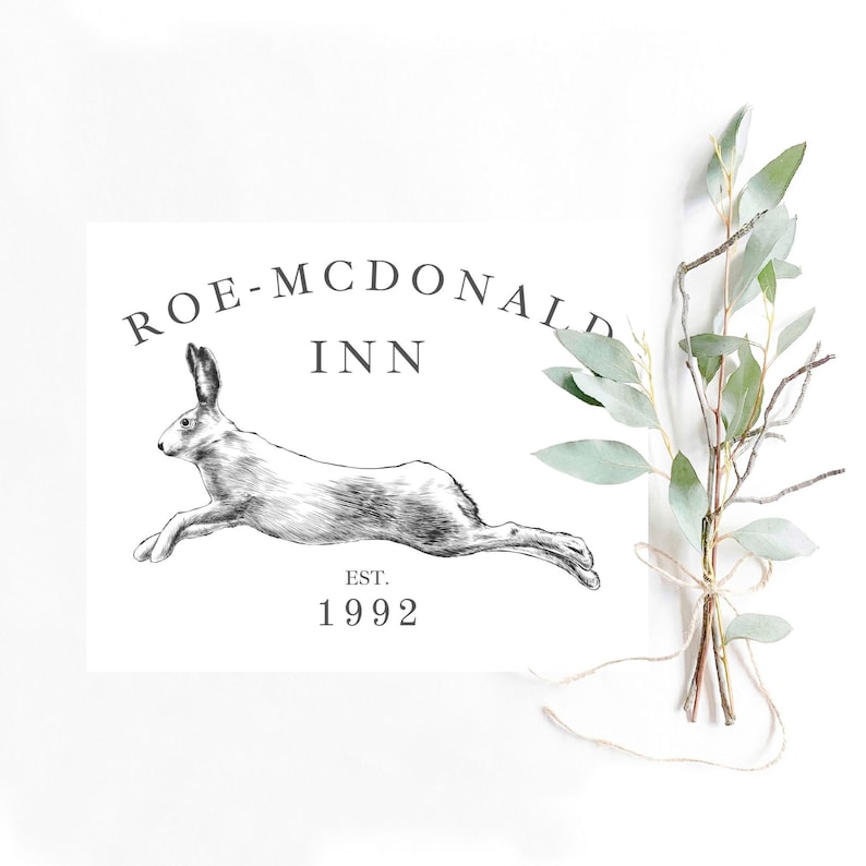 Custom Vintage Bunny Rabbit Inn Sign Digital Wall Art - Etsy