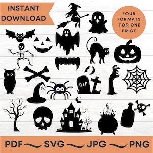 Halloween grafische bundel silhouet | Halloween-svg-bestanden | PNG-ontwerpen voor Halloween | Halloween-pdf-patronen | Halloween-clipart downloaden