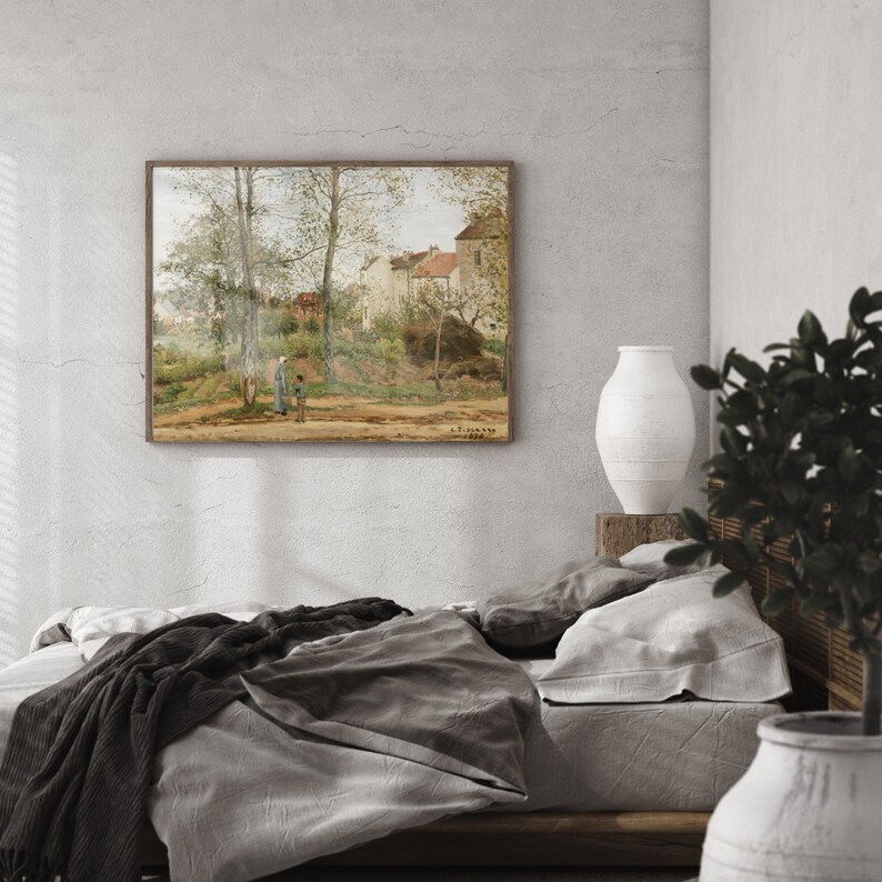 Fall Landscape Vintage Art Oil Painting Printable | Scenic Halloween Country Print | Rustic Landscape Painting Wall Art Instant Download image 5
