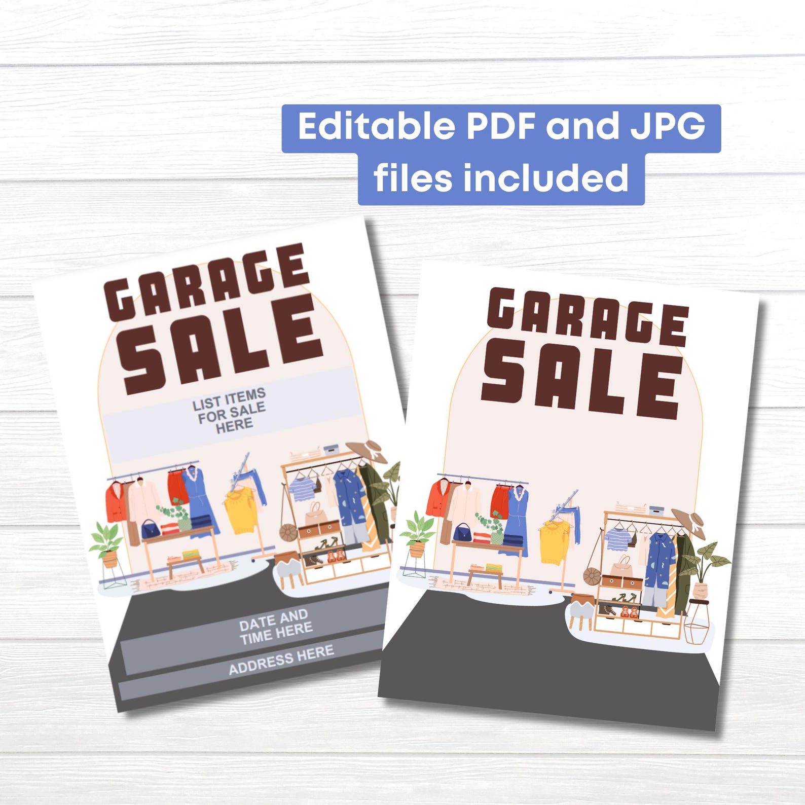 Customs Rummage Case Editable Garage Sale Sign, Neighborhood Yard Sale Template Printable ...