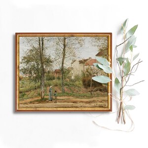 Fall Landscape Vintage Art Oil Painting Printable | Scenic Halloween Country Print | Rustic Landscape Painting Wall Art Instant Download image 1